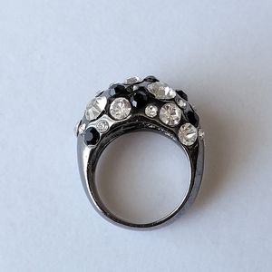 Rhinestone Dome Cluster Ring